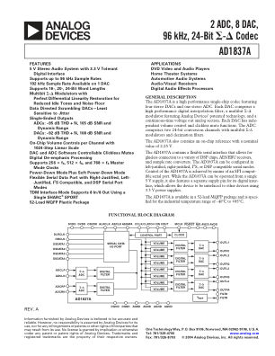 AD1837A 数据手册首页