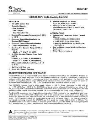 DAC5675-EP datasheet cover page