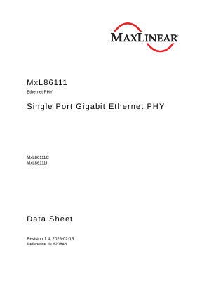 MXL86111 datasheet cover page