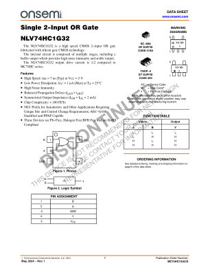 NLV74HC1G32 数据手册首页