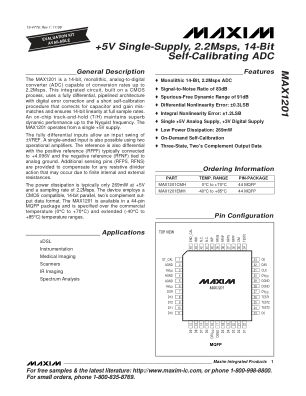 MAX1201 datasheet cover page