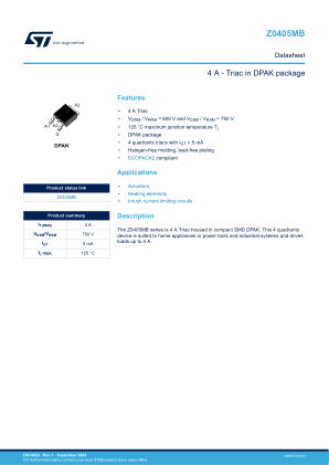 Z0405MB datasheet cover page
