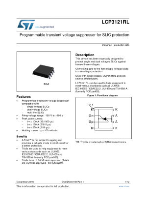 LCP3121RL 数据手册首页
