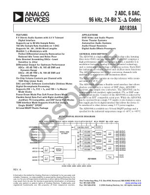 AD1838A datasheet cover page