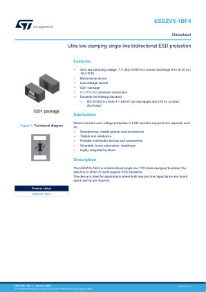 ESDZV5-1BF4 datasheet cover page
