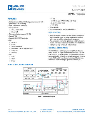 ADSP1802 datasheet cover page