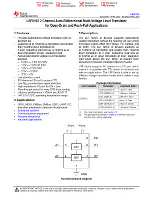 LSF0102 datasheet cover page