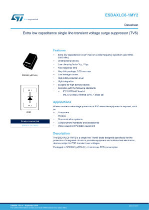 ESDAXLC6-1MY2 datasheet cover page