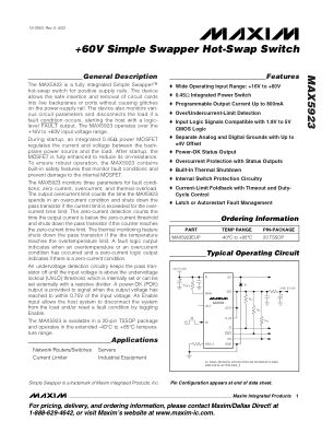 MAX5923 datasheet cover page