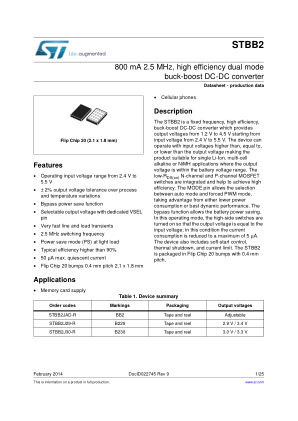 STBB2 datasheet cover page