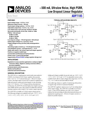 ADP7185 数据手册首页