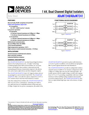 ADUM7240 datasheet cover page