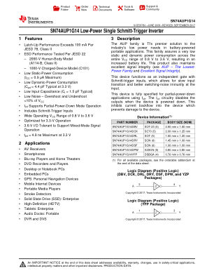 SN74AUP1G14 datasheet cover page