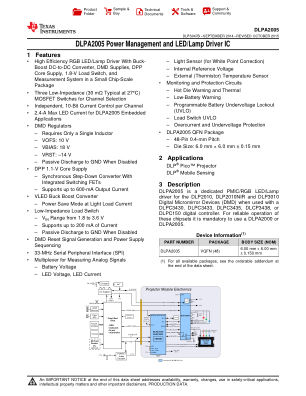 DLPA2005 datasheet cover page