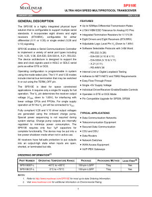 SP510E 数据手册首页