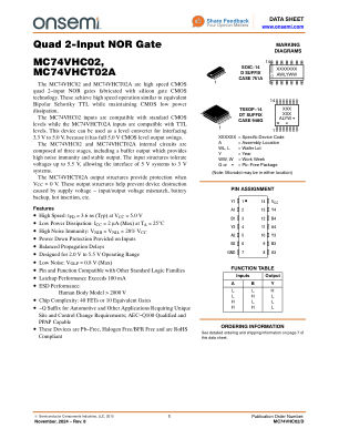 MC74VHC02 数据手册首页