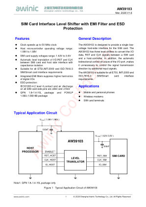 AW39103 datasheet cover page