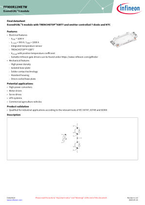 FF900R12ME7W datasheet cover page