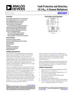 ADG5404F datasheet cover page