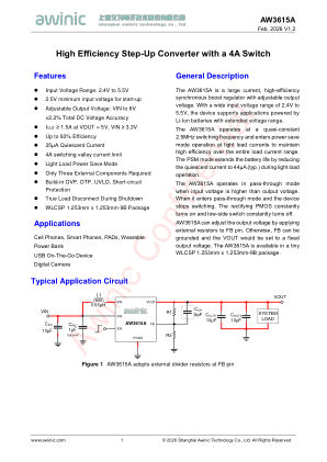 AW3615A datasheet cover page