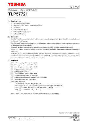 TLP5772H datasheet cover page