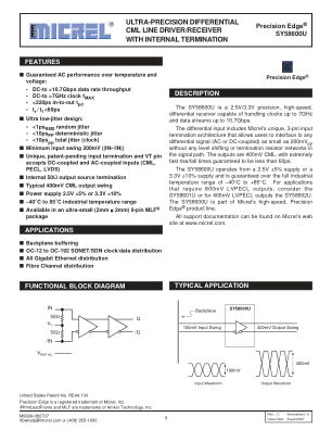 SY58600UMG-TR datasheet cover page