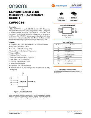 CAV93C56 datasheet cover page