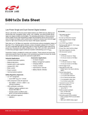 SI8620BC-B-ISR 数据手册首页