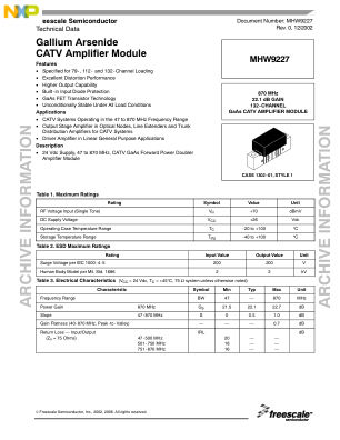 MHW9227 datasheet cover page