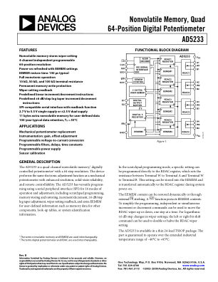 AD5233 datasheet cover page