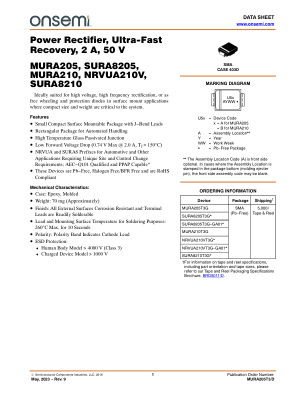 MURA205T3 datasheet cover page