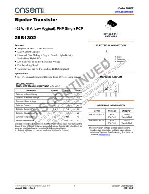 2SB1302 datasheet cover page