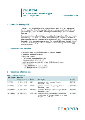 74LVT14PW datasheet cover page