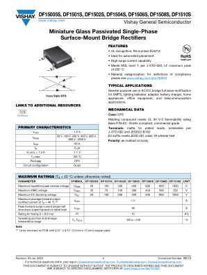 DF15005S datasheet cover page
