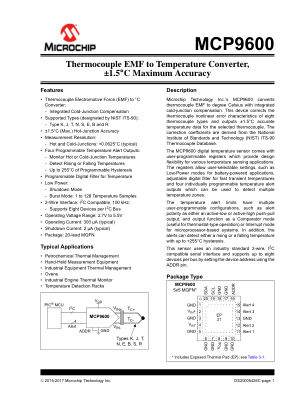 MCP9600-E 数据手册首页
