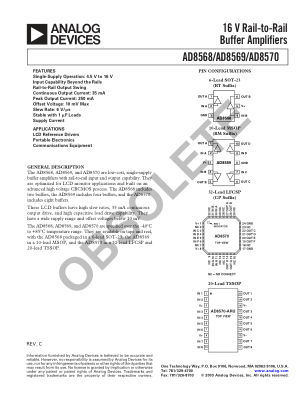 AD8568 数据手册首页