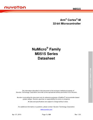 M0515 datasheet cover page