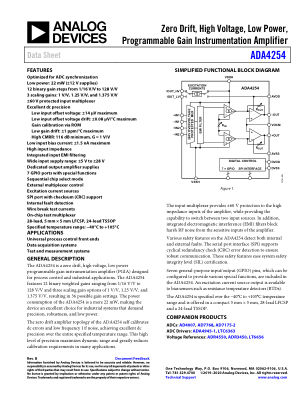 ADA4254 datasheet cover page