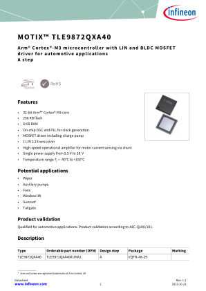 TLE9872QXA40 datasheet cover page