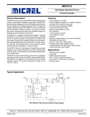 MIC9131YM-TR datasheet cover page
