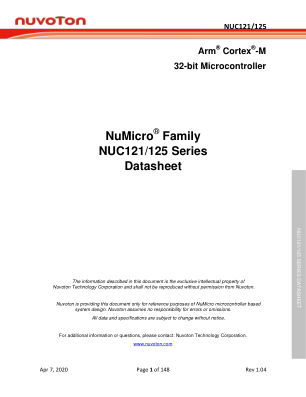NUC121 数据手册首页