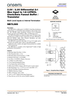 NB7L585 数据手册首页