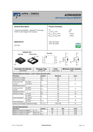 AONU62939 datasheet cover page