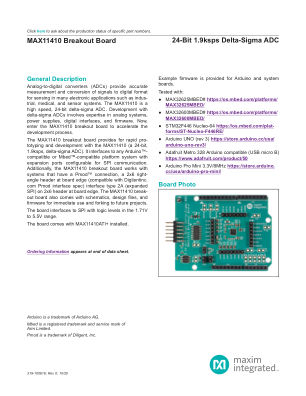 MAX11410BOB datasheet cover page