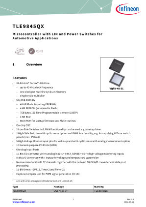 TLE9845QX datasheet cover page