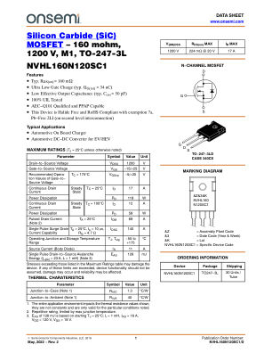 NVHL160N120SC1 数据手册首页
