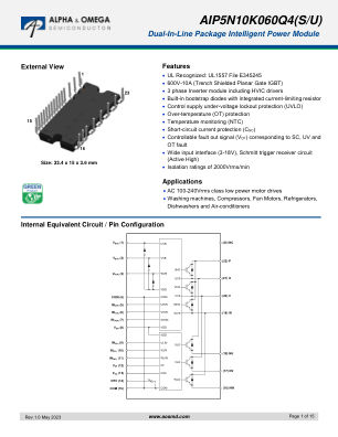 AIP5N10K060Q4 datasheet cover page