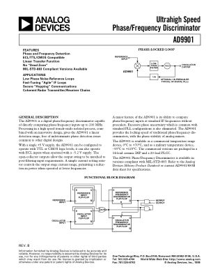 AD9901 datasheet cover page