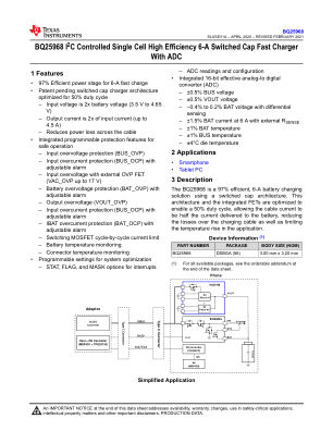 BQ25968 数据手册首页