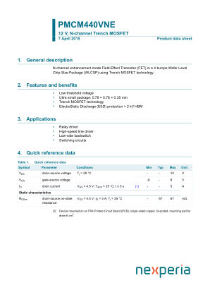 PMCM440VNEZ datasheet cover page